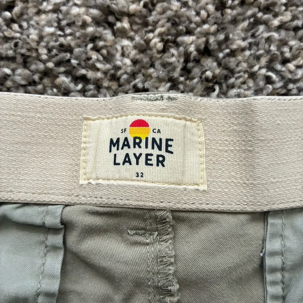 Marine Layer Men's 32 Olive Green Casual Chino Shorts
